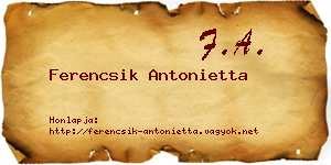 Ferencsik Antonietta névjegykártya